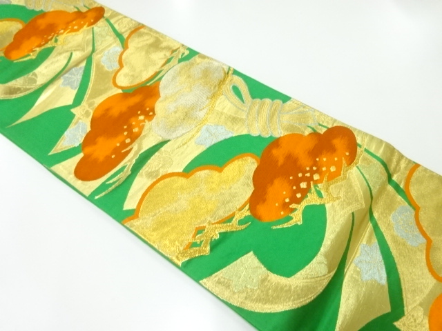 JAPANESE KIMONO / ANTIQUE FUKURO OBI / SILK / WOVEN PINE